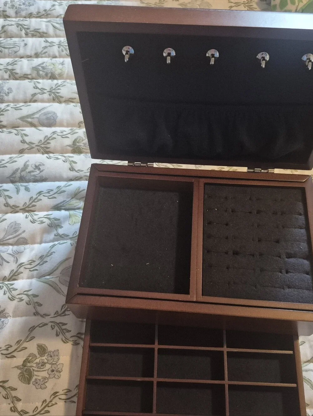 Wooden Jewelry Box Organizer in Brown